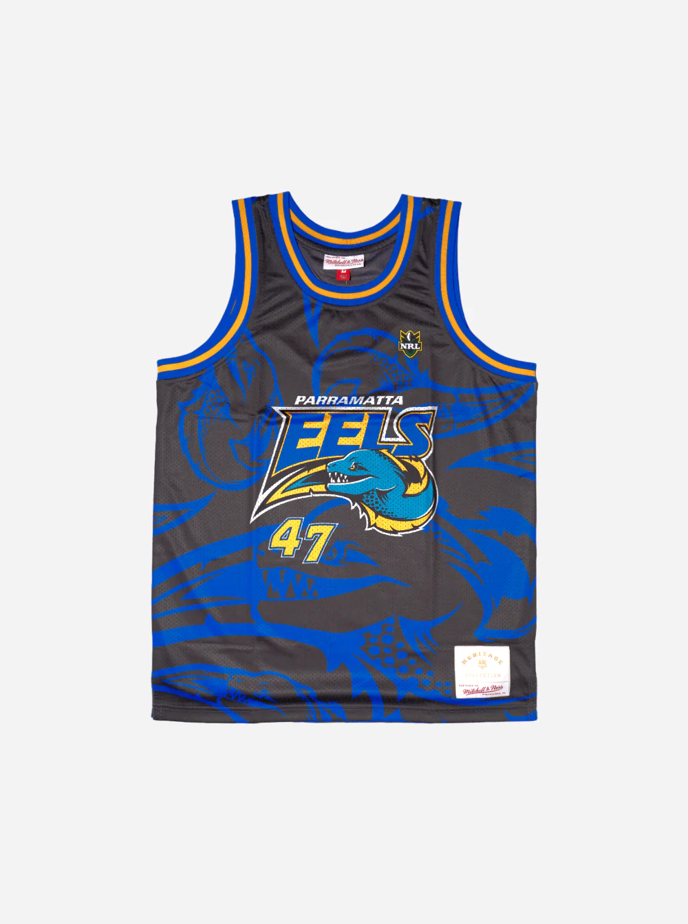 Parramatta Eels x Mitchell & Ness Patterned Basketball Jersey