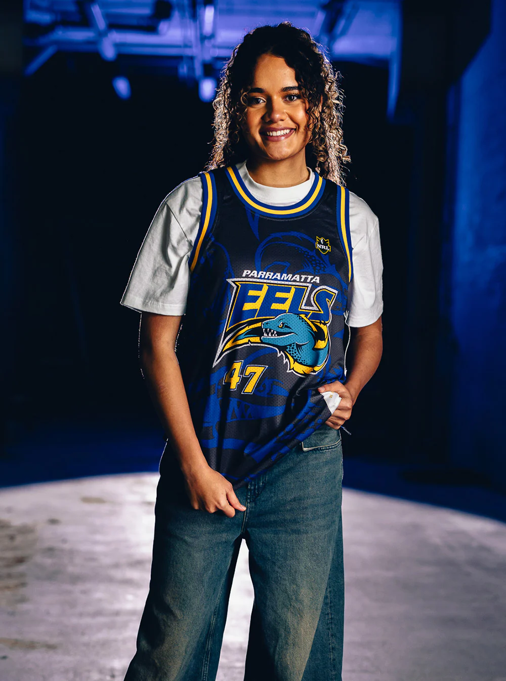 Parramatta Eels x Mitchell & Ness Patterned Basketball Jersey - Image 2